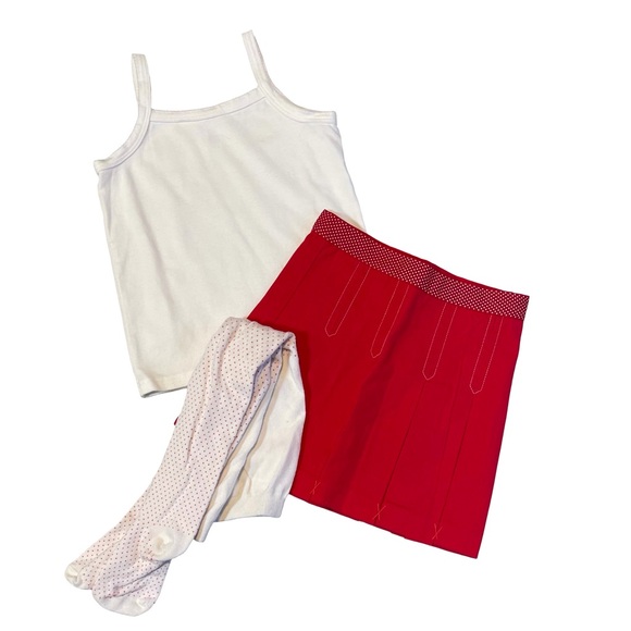 Janie and Jack Seaside Getaway White and Red Polka Dot Tights 4T-5T - Picture 3 of 5